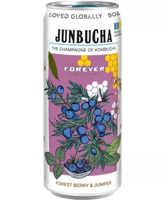 Шампанське з комбучі Джунбуча Лісові Ягоди-Ялівець Mikki Brew безалкогольне жб упаковка 12шт*350 мл