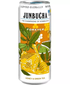 Шампанське з комбучі Джунбуча Мед-Зелений Чай Mikki Brew безалкогольне жб упаковка 12шт*350 мл