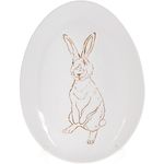 Блюдо для подачі керамічне Кролик біло-золоте 16,5 см, зображення 2