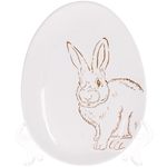 Блюдо для подачі керамічне Кролик біло-золоте 16,5 см