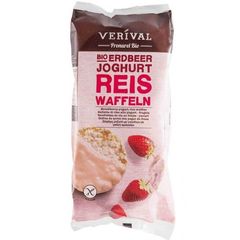 Вафлі рисові з полуничним йогуртом безглютенові органічні Verival 100 г