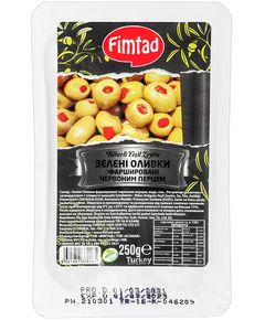 Fimtad Оливки зелені фаршировані червоним перцем 250 г