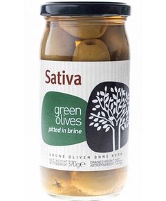 Sativa Оливки зелені без кісточки 370 г