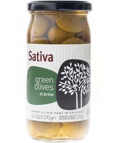Sativa Оливки зелені з кісточкою 370 г