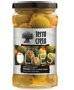 Terra Creta Оливки зелені з червоним перцем 315 мл