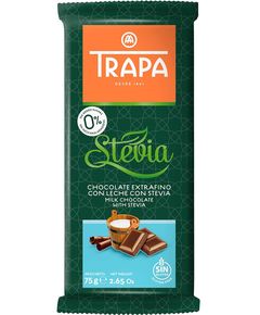 Trapa Stevia Шоколад молочний без цукру безглютеновий 75 г