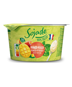 Йогурт веганський з ферментованої сої Манго-Персик органічний Sojade 150 г