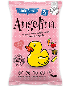McLLOYD'S Снеки кукурудзяні дитячі Каченя Angelina з морквою і яблуком від 7 місяців безглютенові органічні 30 г