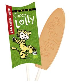 Zotter Шоколад дитячий молочний на паличці Банановий Тигрик органічний 20 г