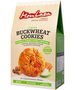 MonLasa Печиво без цукру з зеленої гречки з яблуками 120 г