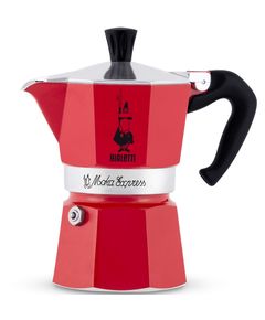 Bialetti Кавоварка гейзерна Moka Express 3 кружки 130 мл Червона