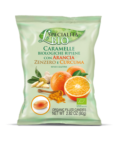 Le Specialitа Bio Льодяники Апельсин-Імбир-Куркума безглютенові органічні 80 г