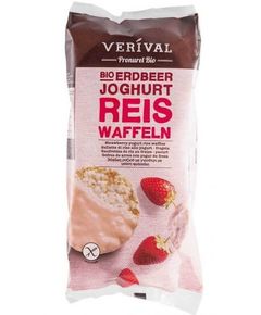 Вафлі рисові з полуничним йогуртом безглютенові органічні Verival 100 г