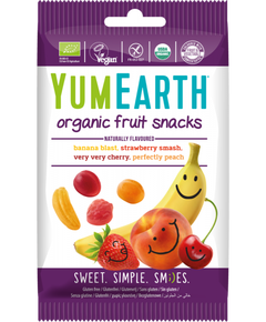 YumEarth Цукерки желейні Банан-Полуниця-Вишня-Персик органічні 50 г