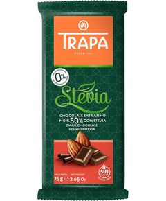 Trapa Шоколад без цукру чорний 50% Какао 75 г