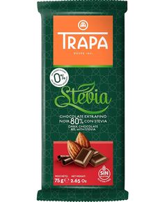 Trapa Шоколад без цукру чорний 80% Какао 75 г