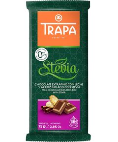 Trapa Шоколад без цукру молочний з хрусткими рисовими кріспами 75 г