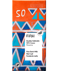 Vivani Шоколад молочний 50% Какао з Панами органічний  80 г