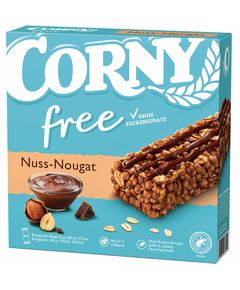 Corny Набір злакових батончиків без цукру Фундук-Нуга упаковка 6шт*20 г