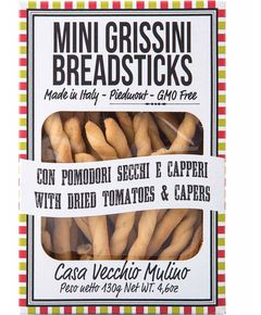 Casa Vecchio Mulino Гриссині-міні з в'яленими томатами та каперсами 130 г