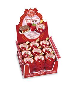 Reber Цукерки шоколадні з марципаном Вишневе Серце бокс 36шт*31 г