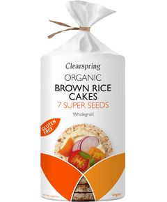 Clearspring Хлібці з бурого рису 7 Супер-Насінин безглютенові органічні 120 г