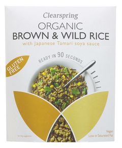 Суміш коричневого та дикого рису з соусом Тамарі 90 секунд приготування безглютенова органічна Clearspring 250 г