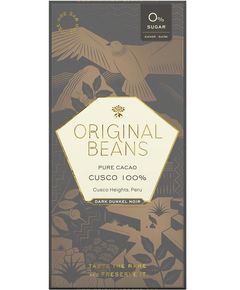 Original Beans Шоколад чорний Куско Перу 100% какао без цукру веганський органічний 70 г