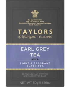 Чай чорний Ерл Грей Taylors of Harrogate пакетований 20шт*2,5г