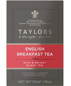 Taylors of Harrogate Чай чорний Англійський Сніданок пакет 20шт*2,5г