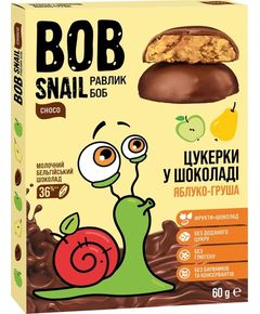 Bob Snail Цукерки фруктові у молочному шоколаді Яблуко-Груша 60 г