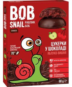 Bob Snail Цукерки фруктові у чорному шоколаді Яблуко-Вишня 60 г