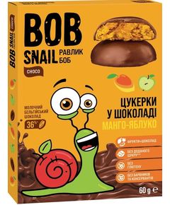 Bob Snail Цукерки фруктові у молочному шоколаді Манго-Яблуко 60 г