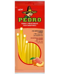 Pedro Жувальні цукерки Олівці Персик 80 г