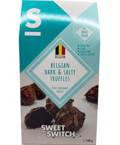 Sweet Switch Цукерки шоколадні без цукру Трюфель Чорний Солоний веганські 150 г