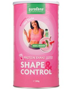 Purasana Протеїнова суміш з малиною-полуницею Shape & Control органічна 350 г