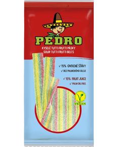 Pedro Жувальні цукерки Ремінці Тутті Фрутті веганські 80 г