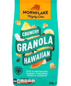 Mornflake Гранола Гавайська з родзинками, бананом, ананасом, папайєю і кокосом 500 г