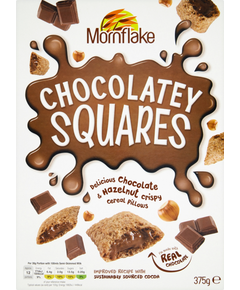 Подушечки шоколадні з шоколадно-горіховою начинкою Mornflake 375 г
