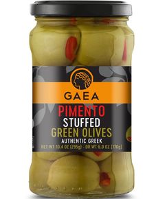 Gaea Оливки зелені фаршировані червоним перцем 295 г