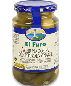 El Faro Оливки зелені Гордал з маринованими корнішонами 350 г