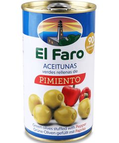 El Faro Оливки зелені фаршировані солодким перцем 350 г