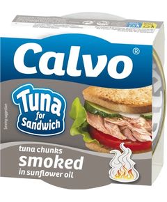 Calvo Тунець для сендвічів Копчений в соняшниковій олії 142 г