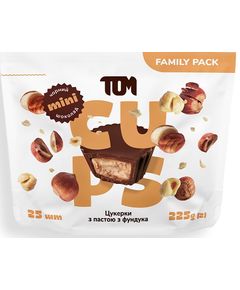 ТОМ Цукерки в чорному шоколаді з Фундучною Пастою 25шт 225 г