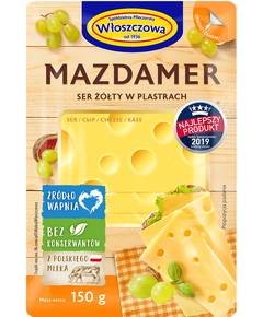 Wloszczowa Сир Маасдамер нарізаний слайсами 150 г