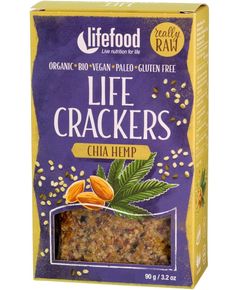 Lifefood Крекери Конопляне Насіння-Чіа веганські безглютенові органічні 90 г