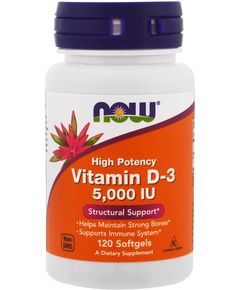 Now Foods Вітамін D3 5000 МO 120 капсул