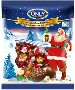 Only Цукерки праліне з горіховим кремом та хрусткими кріспами Новорічні 400 г