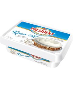 President Крем-сир творожний з ароматом грецького горіху 18% 180 г
