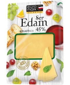Euromark Сир Едам 45% слайсами 500 г